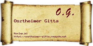 Osztheimer Gitta névjegykártya
